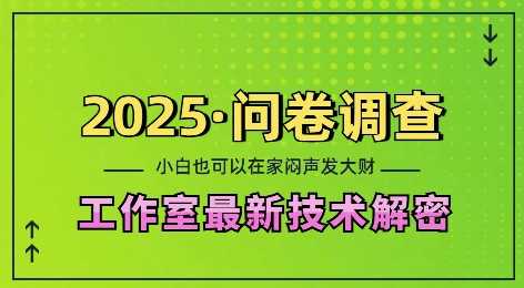 热门项目2025问卷调查最新工作室技术解密：一个人在家也可以闷声发大财，小白一天2张，可矩阵放大【揭秘】12-20冒泡网