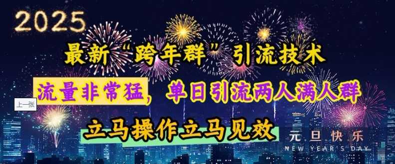 2024最新最新“跨年群”引流，流量非常猛，单日引流两人满人群，立马操作立马见效【揭秘】12-20冒泡网