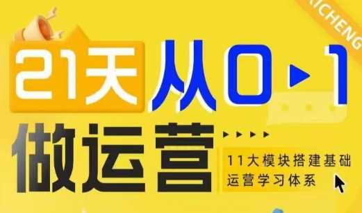 赚钱项目21天从0-1做运营，11大维度搭建基础运营学习体系12-21冒泡网