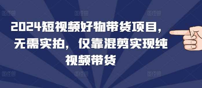 实战2024短视频好物带货项目，无需实拍，仅靠混剪实现纯视频带货12-22冒泡网