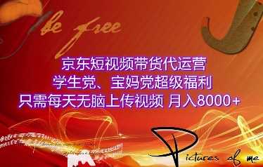 实战京东短视频带货代运营，学生党、宝妈党超级福利，只需每天无脑上传视频，月入8000+【仅揭秘】12-28冒泡网